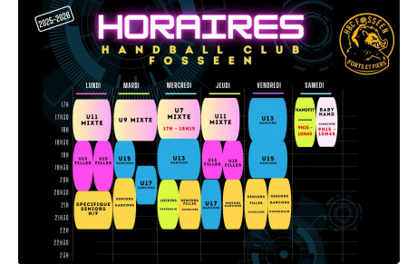 Calendrier 2025 - 2026